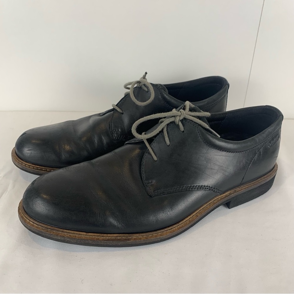 Ecco Black Leather Derby Shoes